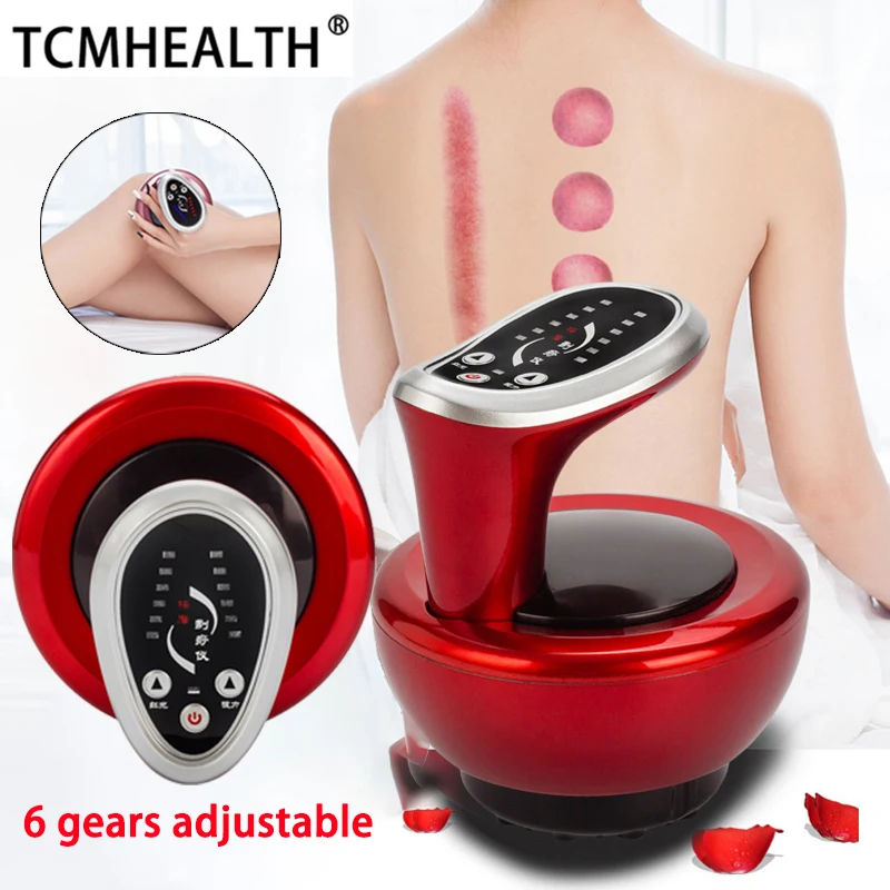 

TCMHEALTH Electric Cupping Massager Vacuum Suction Cups Guasha Scraping Adjustable Body massager Pressure Physiotherapy