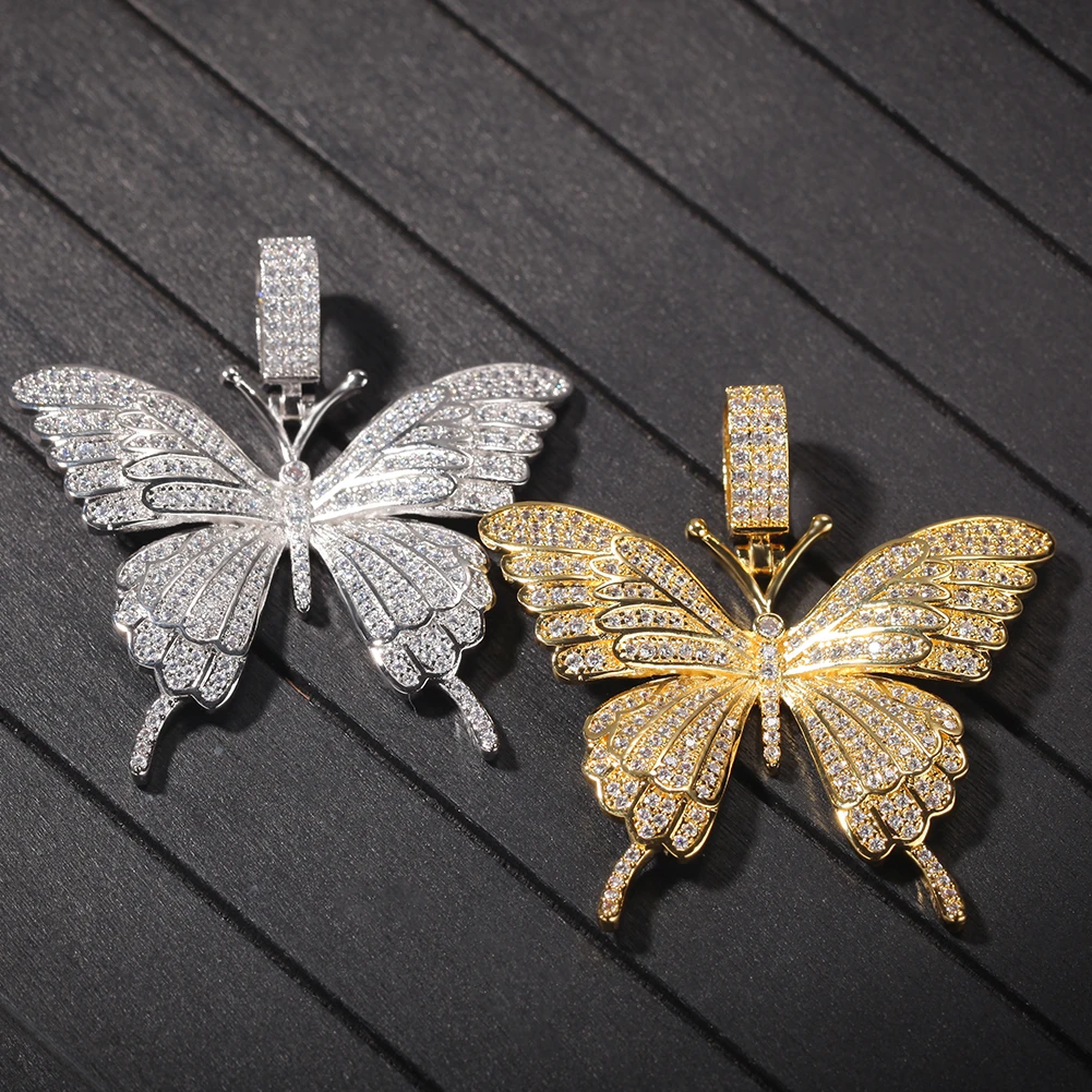 Цепочка с подвеской бабочкой BLING KING Ювелирное Украшение в стиле хип хоп цвета под