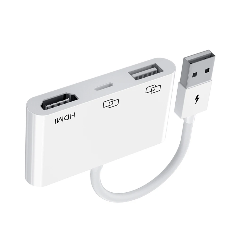 8P USB to HDMI-Compatible 3 Ports Cable Splitter Converter 1080P HD Digital AV OTG Adapter for iOS Hub Card Reader | Компьютеры и офис