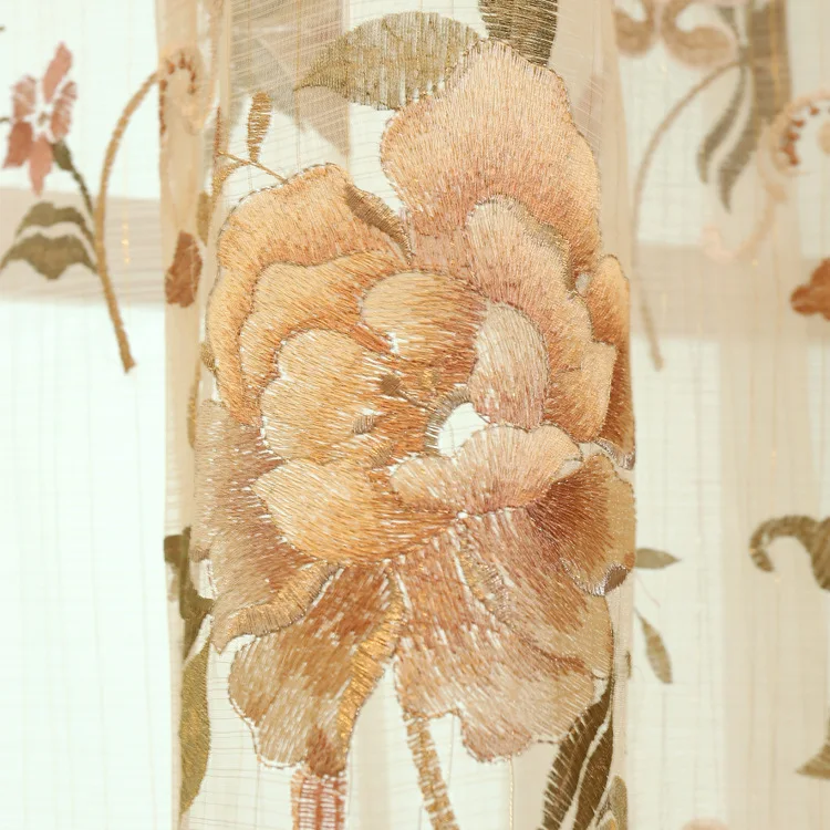 

Custom Splicing Flannel Simple Modern Embroidery European Curtains Living Room Curtains Windows and Floor-to-Ceiling Windows