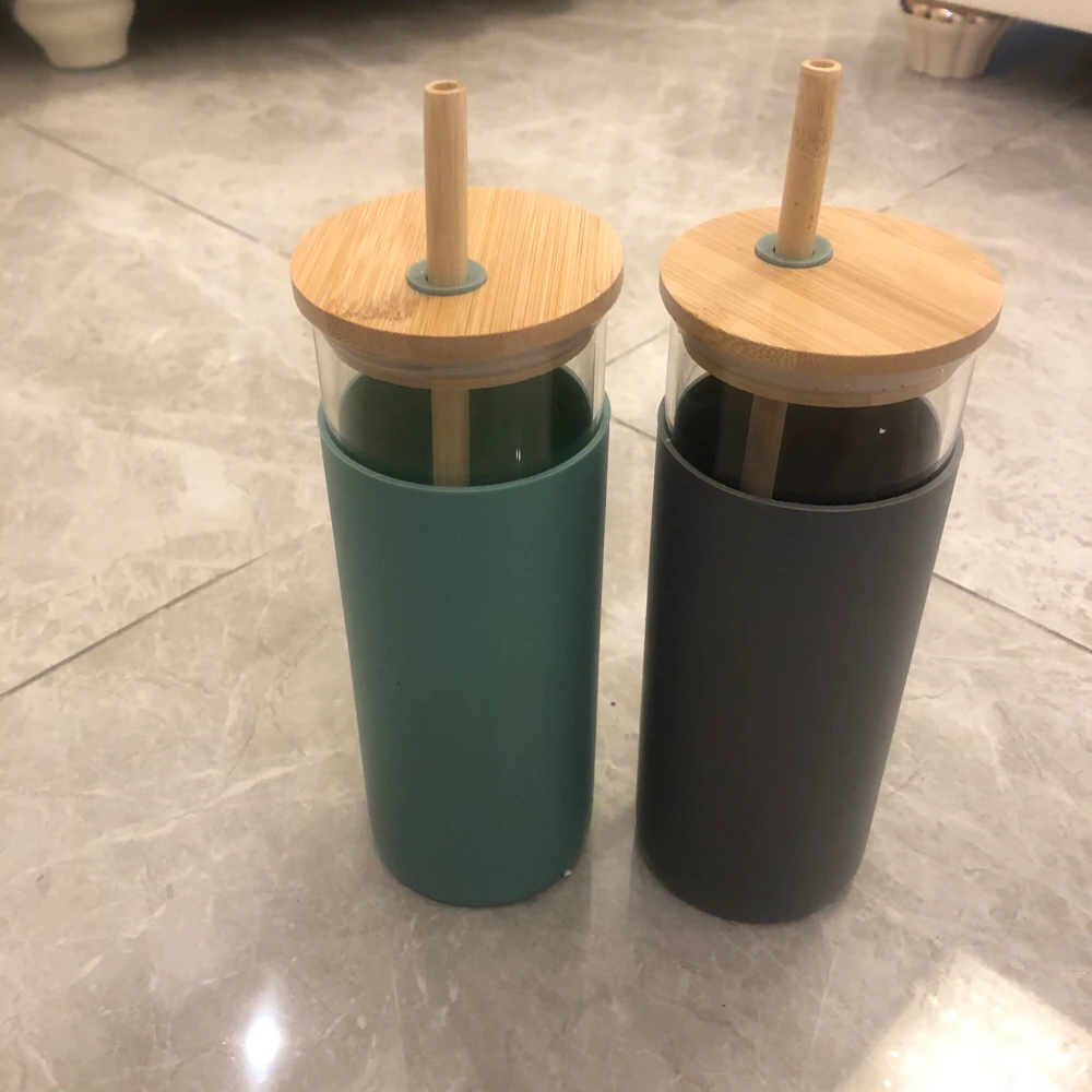 

Reusable Bubble Tea Cup with Bamboo Lid, Bubble Tea and Smoothie Straw