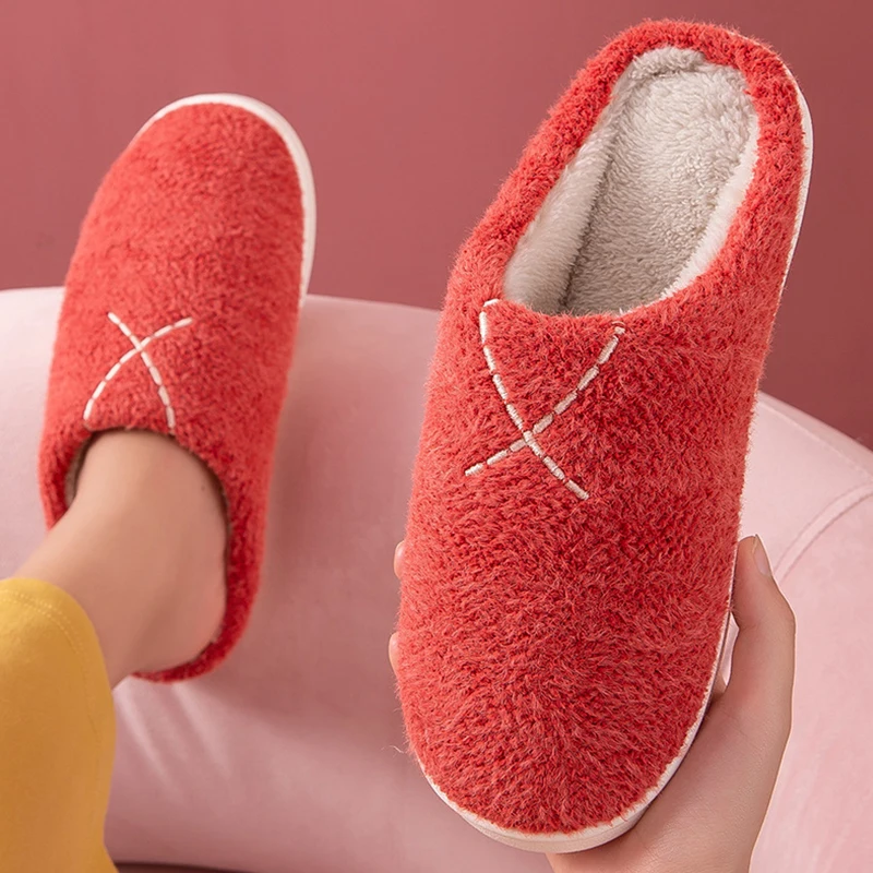 

Мягкие массажные тапочки унисекс, плюшевые тапки для дома, зимняя обувь для спальни, Нескользящие, большие размеры 44-45