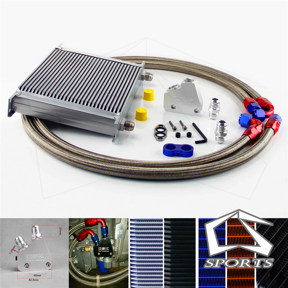 30 ряд 248 мм AN10 Масляный радиатор British Kit + Женский адаптер для сэндвич пластин