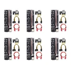 Райзер-карта VER009S Plus PCI-E PCI Express 1X на 16X, 6 шт. в упаковке, адаптер с кабелем USB 3,0, SATA на 6-контактный кабель питания для майнинга
