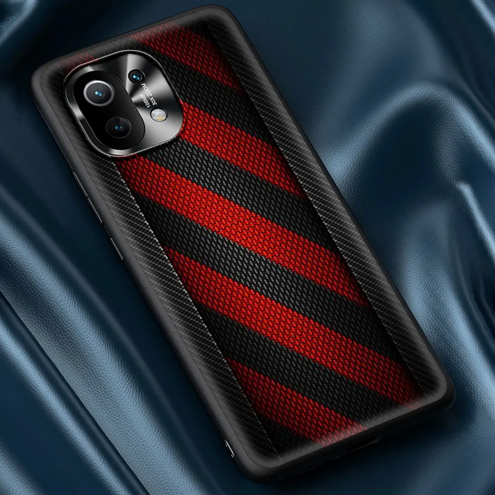 

Car Carbon Fibre Phone Accessories Soft for Xiaomi Mi Poco X3 NFC Note 10 Pro 10T Lite 9T Poco M3 CC9 CC9E 11 5G Case