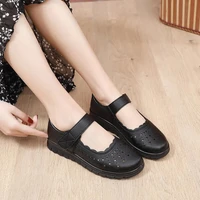 women fashion flats shoes mary jane loafers shoes outdoor walking shoes female ballet flats microfiber leather moccasin black