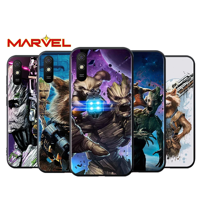 

Rocket Raccoon Marvel for Xiaomi Redmi 10X Pro 9C 9A 9T 9 GO K40 K30 Ultra K20 8 7 S2 6 5 4X Pro Soft Black Phone Case