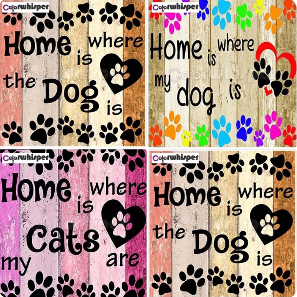 Алмазная картина полностью квадратная/круглая дрель домашняя собака кошка