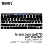 Аксессуары для ноутбука, чехол для клавиатуры macbook pro13 с тачбар, наклейки для клавиатуры, чехлы для клавиатуры A2159, A1706, A1707, A1989, A1990