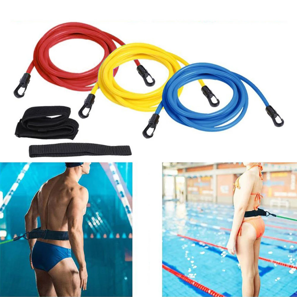 

Adjustable Swim Training Resistance Elastic Belt Swimming Exerciser Latex Tubes Various Specifications Styles Safety Rope Belt
