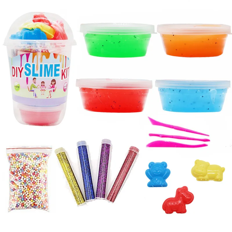 Цветной шарик из пенопласта блестящая пудра подвески новый набор для слайма