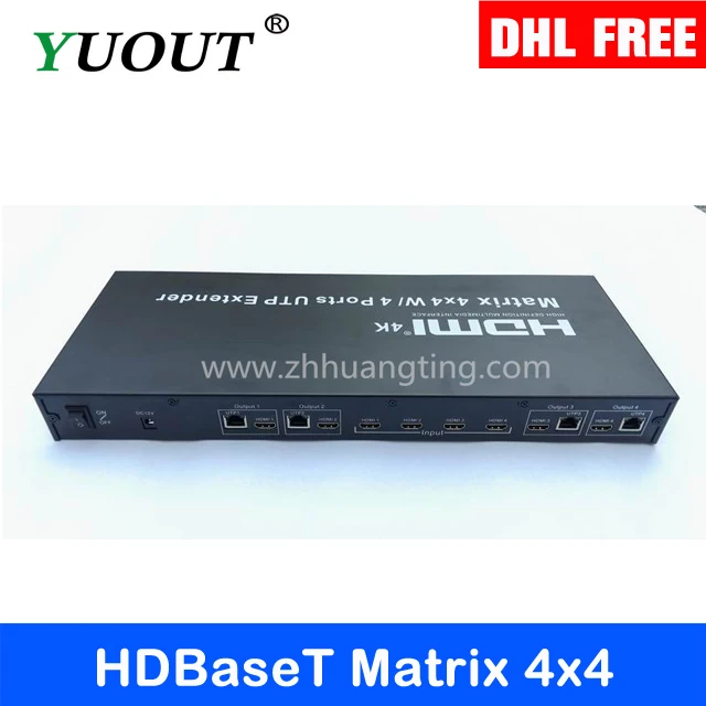 Матрица HDBaseT 4x4 HDMI матрица с поддержкой HDBT и ИК-управлением RS232 4 в выхода