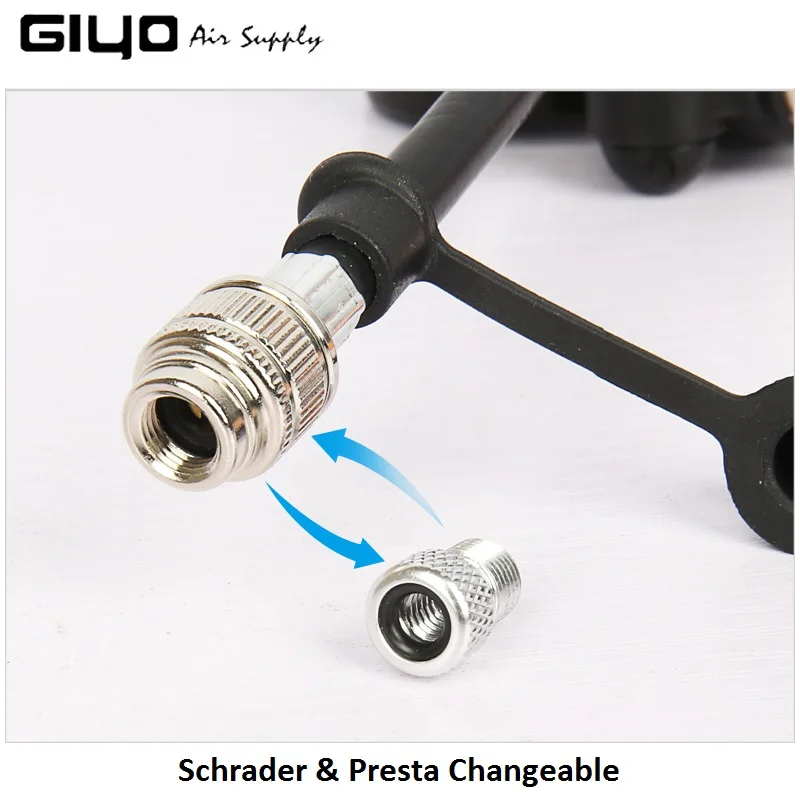 Шинонасос Giyo GS-41P 300psi для велосипеда Presta Schrader Bleeder горного с фиксированным