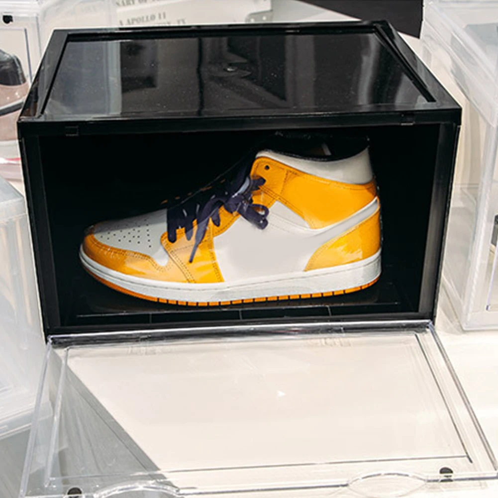 Складная съемная прозрачная коробка для обуви утолщенные контейнеры офисный