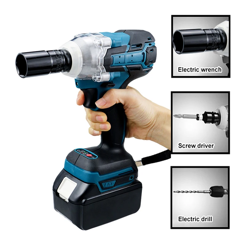 

18V Battery Cordless Electric Screwdriver Speed Brushless Impact Wrench Rechargable Drill Driver 320 N.m Torque Wrench Tools