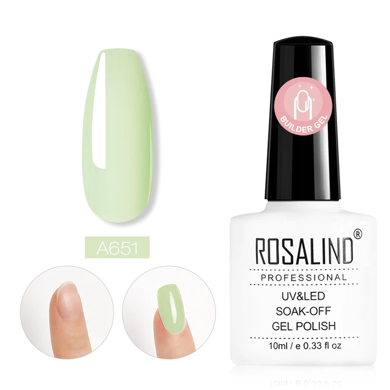 RDA651 ROSALIND красочный строительный Гель-лак для ногтей прозрачный гель-лаки для ногтей для дизайна ногтей предназначен для замачивания Полупостоянный УФ-гель лампа - Цвет: RDA651