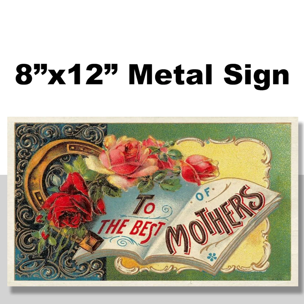 

Mother's Day Floral Image Vintage Retro Style Metal Sign, Mum Mummy Mam Mom