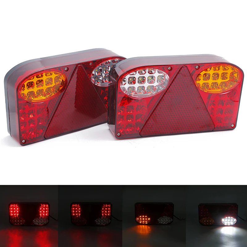 

1pair 12V LED Car Truck Tail Light Taillight Rear Brake Light Signal Lamps Indicator for Van Lorry Trailer