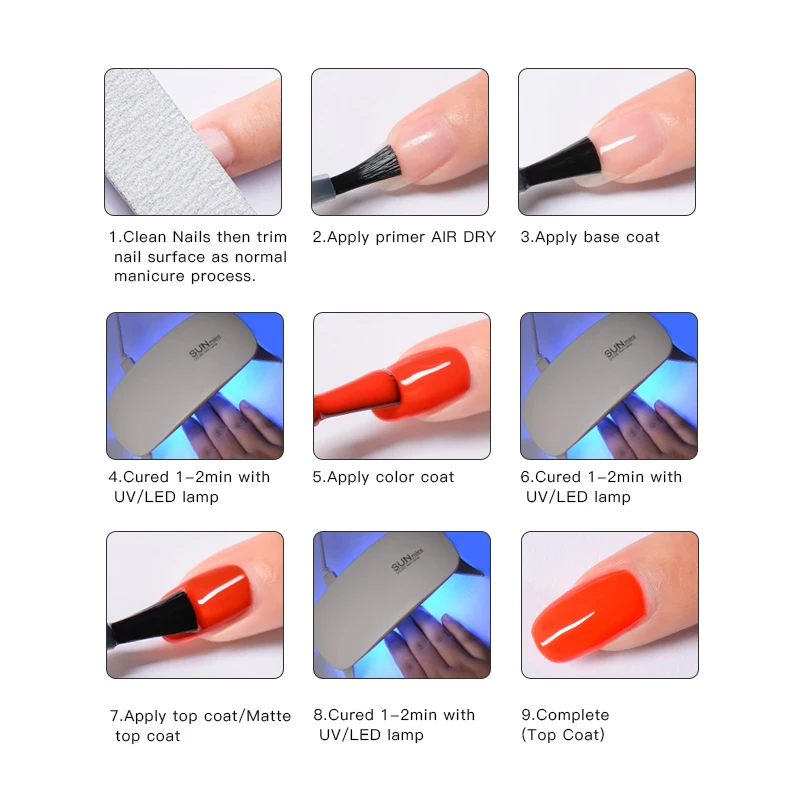 

MEET ACROSS 6 Pcs Fluorescence Color Gel Nail Polish Summer Series Soak Off Gel Neon UV LED Nail Art Varnish