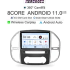 Мультимедийная магнитола Carplay 2DIN, 9 дюймов, Android 10, для Mercedes Benz W447 Vito 3 2014-2020, 6 ГБ + 128 ГБ, 4G, LTE, стерео, аудио