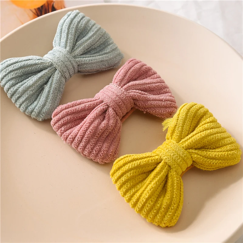 

1PC Soft Candy Color Barrettes Kids Bowknots Velvet Hair Clips Bows Girls Women Hairpin Hairgrips Kids Cute Hair Accessories