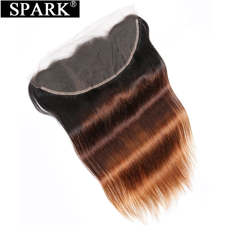 Spark Ombre Человеческие волосы прямые кружевные фронтальные бразильские