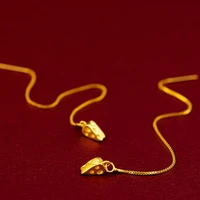 linear threader earrings women girl yellow gold filled classic danlge earrings gift