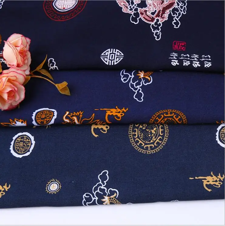 Шелковая ткань с принтом китайского дракона украшение для спальни ленточные