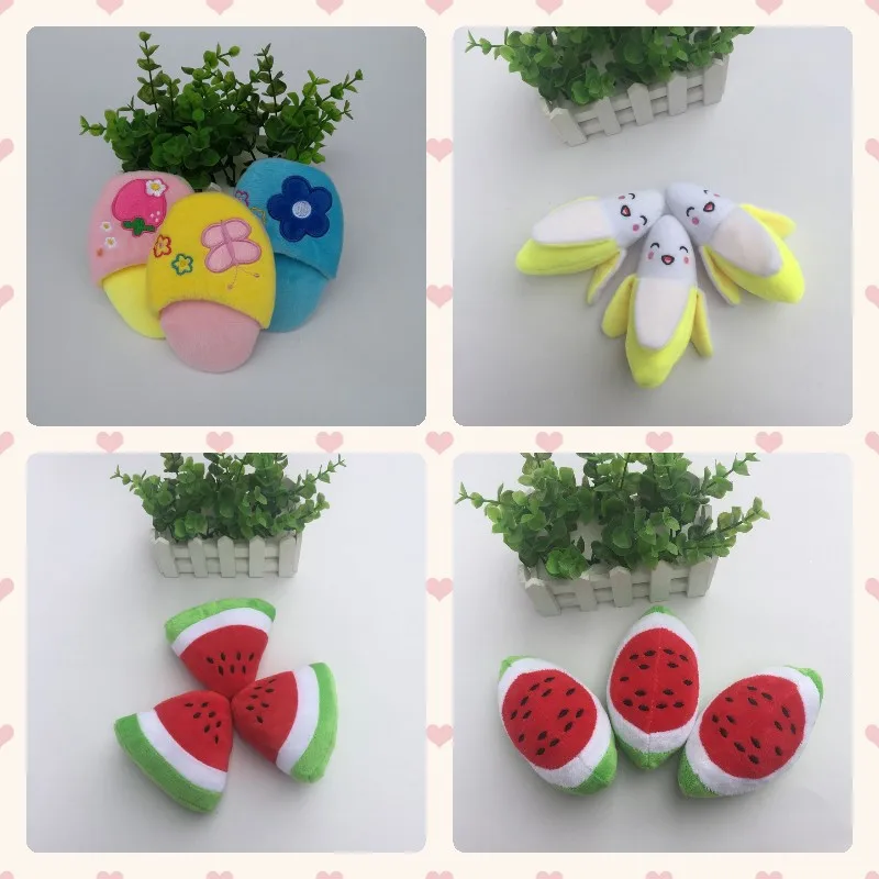 

Pet Plush Vocal Teeth Bite Resistant Cat and Dog Toys Variety of Fruit Cartoon Animal Pet Supplies