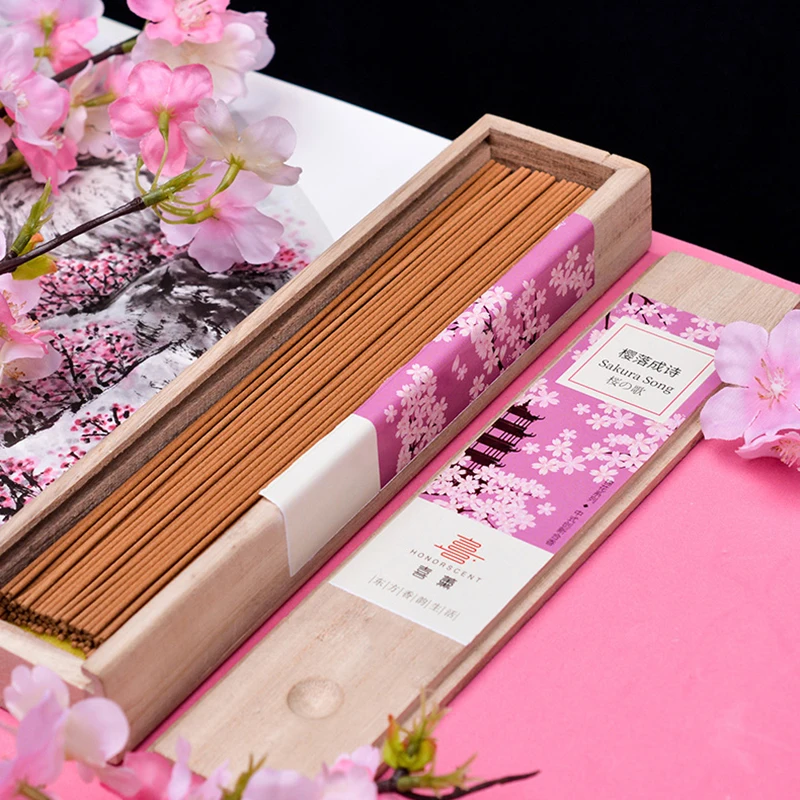 

40g Natural Sakura Flavor Sandalwood Incense Stick Coil Fragrant Aromatic Purify Air Healthy Aromatherapy Good Sleep Joss-stick