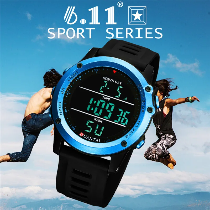 6 11 DUANTAI Цифровые мужские наручные часы секундомер Montre Reloj Saat Hour|Мужские