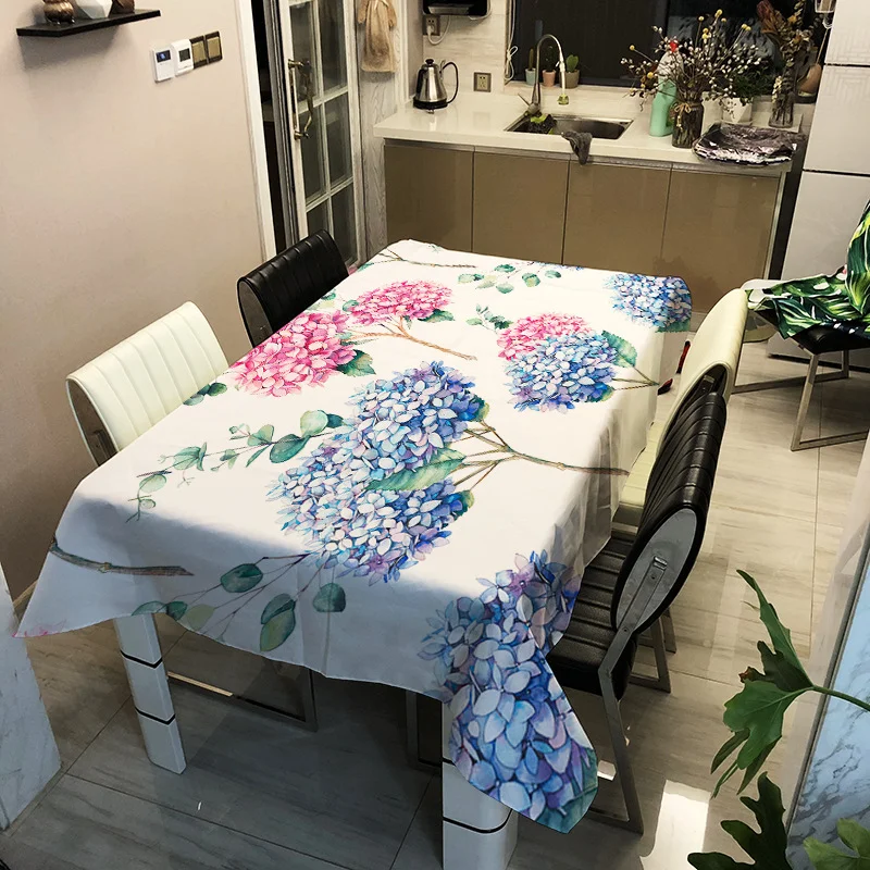 

Flower pattern printed washable tablecloth