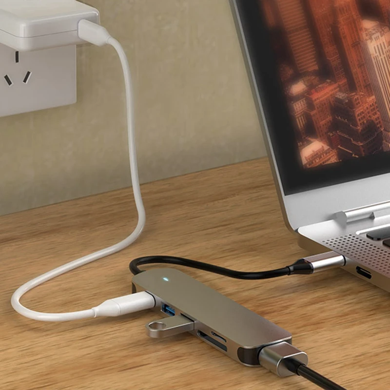 

6In1 USB C Hub Type C to Multi USB 3.0 HUB Adapter Dock for Pro Huawei Mate 30 Pro USB-C 3.0 Splitter Port