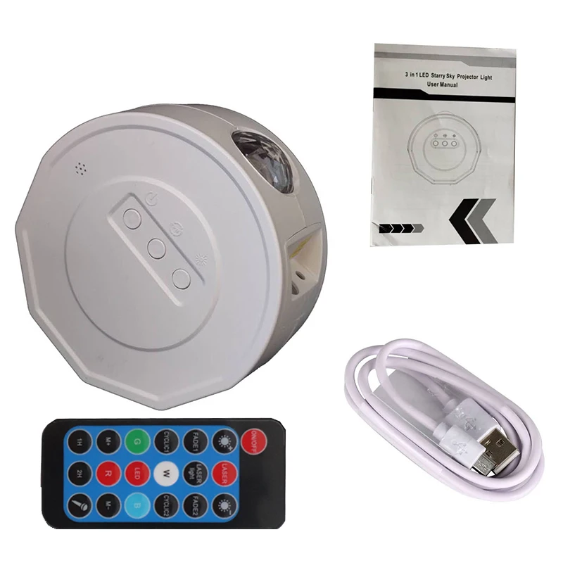 Светодиодный лазерный проектор лампа с белыми лунами и водяными волнами звезда