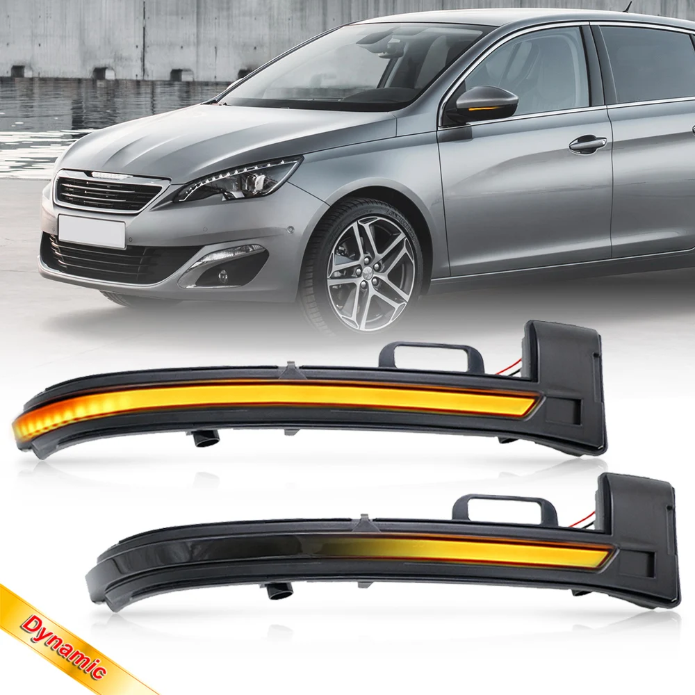 Динамический светодиодный светильник мигалка с боковым зеркалом для Peugeot 308 II SW