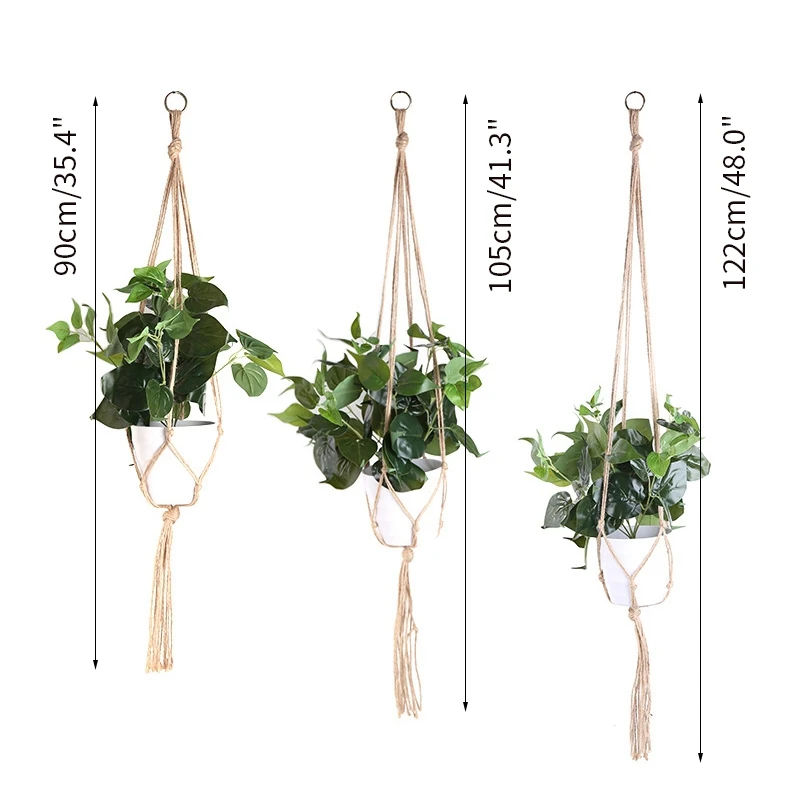Hot Handmade Hanging Flowerpot Net Cotton Plant Hanger Vintage Plants Baskets Hook Flower Pot Holder 90/105/122cm | Дом и сад