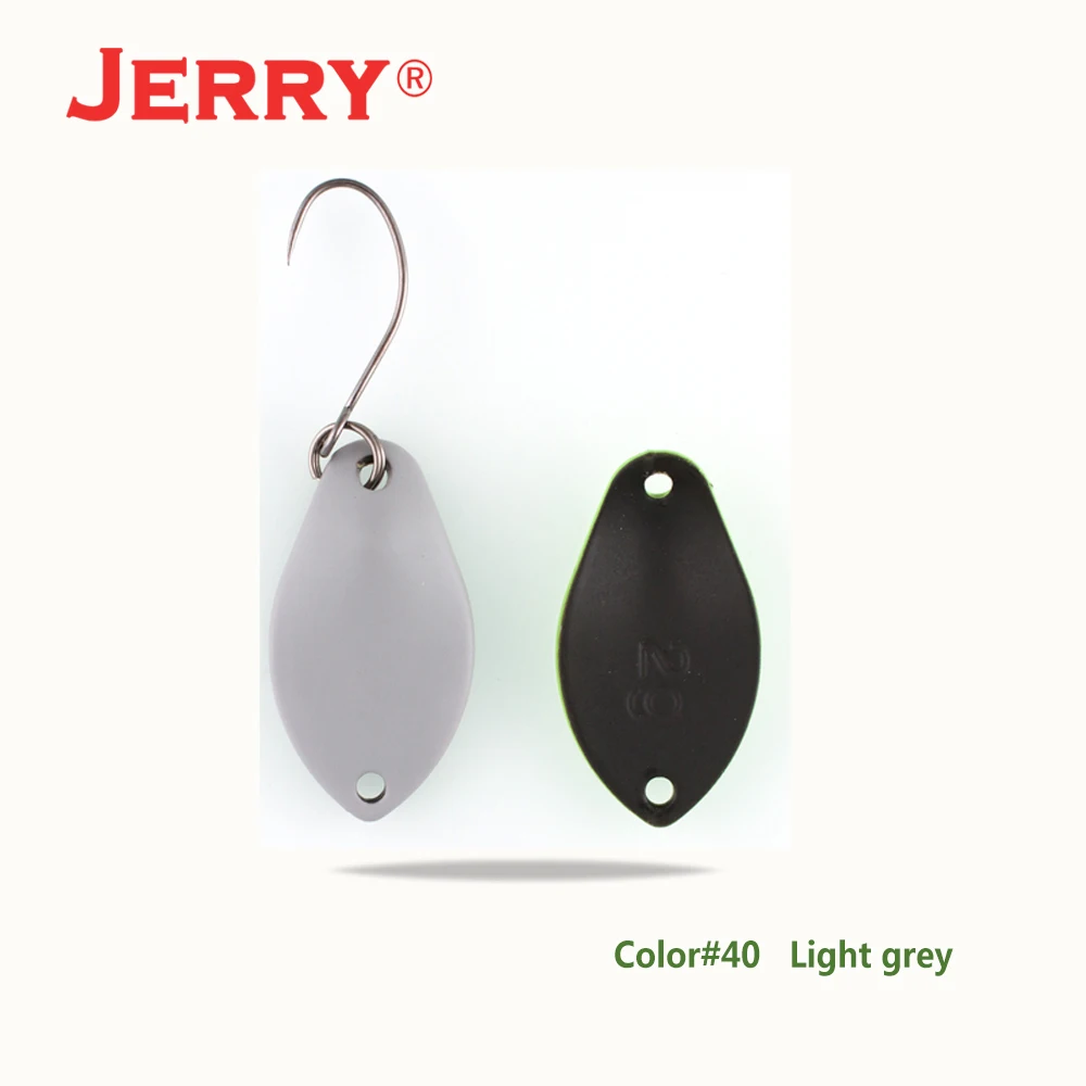 Light grey Jerry 2 г 3 г микро форели ложки сверхлегкие латунные рыболовные ложки один крючок Пресноводные металлические приманки зона окуня для ловли щуки pesca - Цвет: Light grey