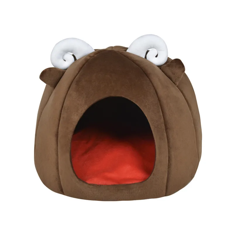 Карамельный цвет питомник зимняя теплая кровать для собаки кошка животное домик