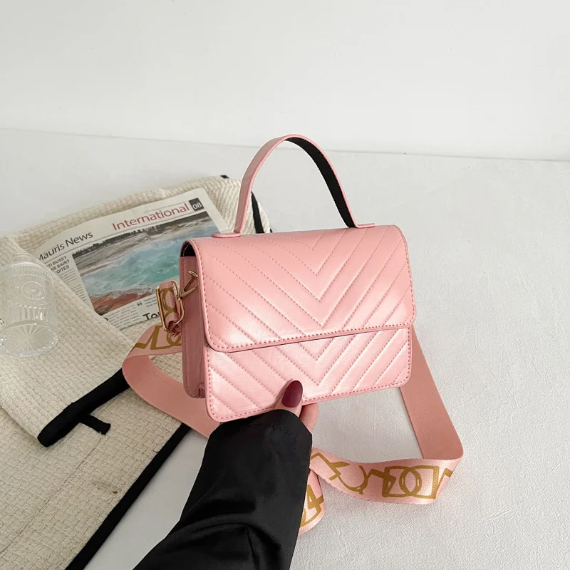 

Embroidered Thread Foreign Style Winter Portable Women's Bag New Fashion Foreign Style Messenger Bag Leisure Simple Small Square