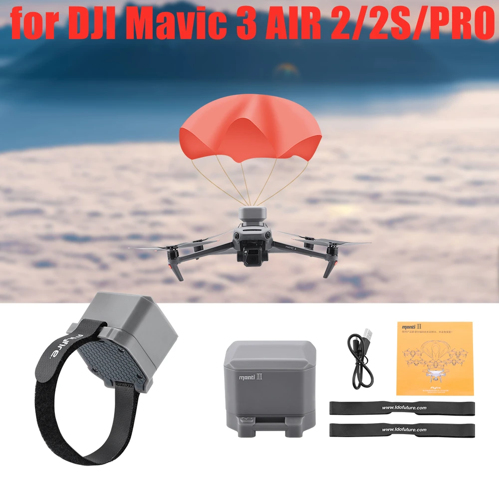 

Легко устанавливаемый парашют для дрона DJI Mavic 3 AIR 2/2S/PRO Автоматическая безопасность полета защита от падения зонт