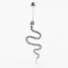 Женское серебряное кольцо в форме змеи, украшение для пирсинга живота, 1 шт.