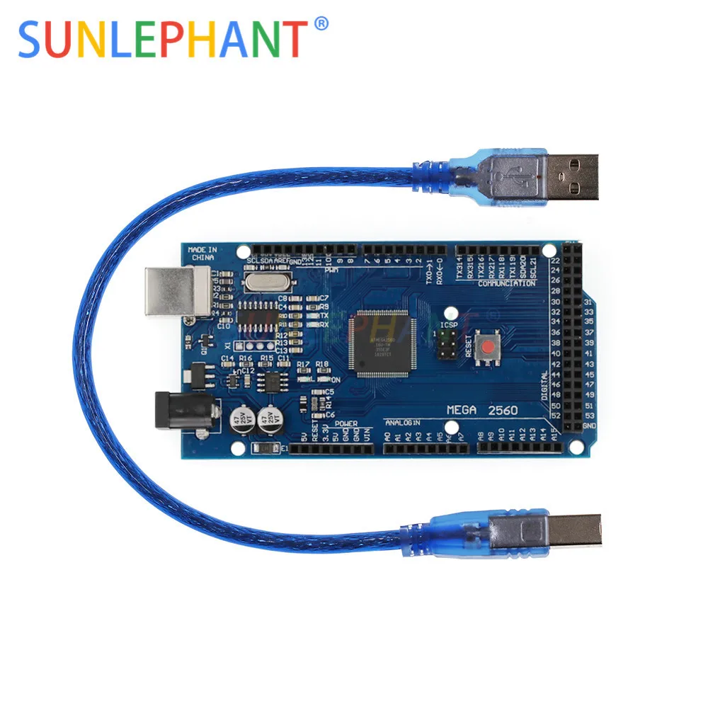 USB плата MEGA 2560 R3 ATmega2560 AVR + кабель для arduno MEGA2560 R3|Интегральные схемы| |