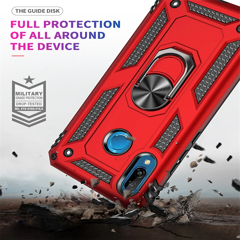 Чехол для Huawei P20 lite военный класс чехол P20lite Shockliteof палец кольцо кик Стенд Чехлы