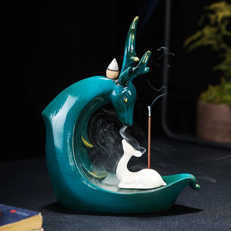 

Backflow Incense Burner Creative Ornaments Vintage Incense Burner Ceramics Mini Waterfall Incensario Aromatherapy Burner EB5XL
