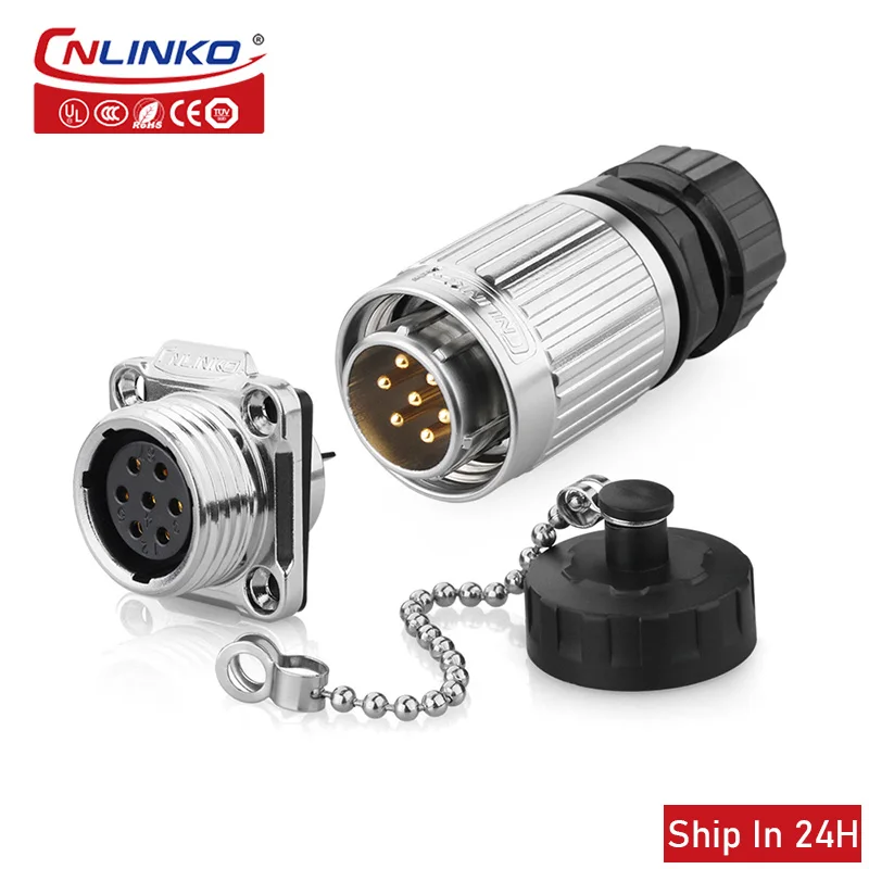 

Cnlinko YW-20 7pin industrial power waterproof connector IP67 waterproof signal plug socket for aviation solar car medical