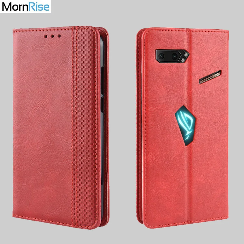 Роскошный кожаный флип чехол с магнитной застежкой в стиле ретро для ASUS ROG Phone 2