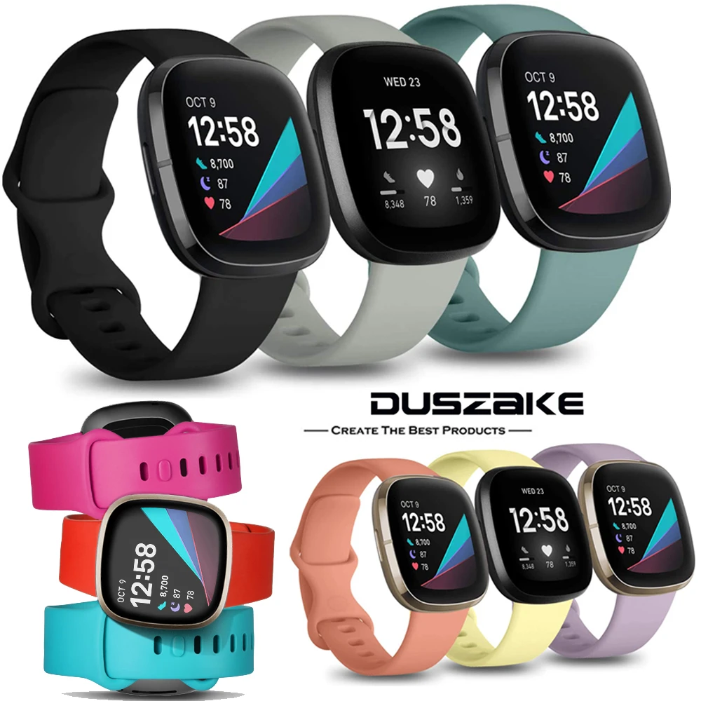 Сменный ремешок для Fitbit Sense Мягкая силиконовая лента Versa 3 смарт часов
