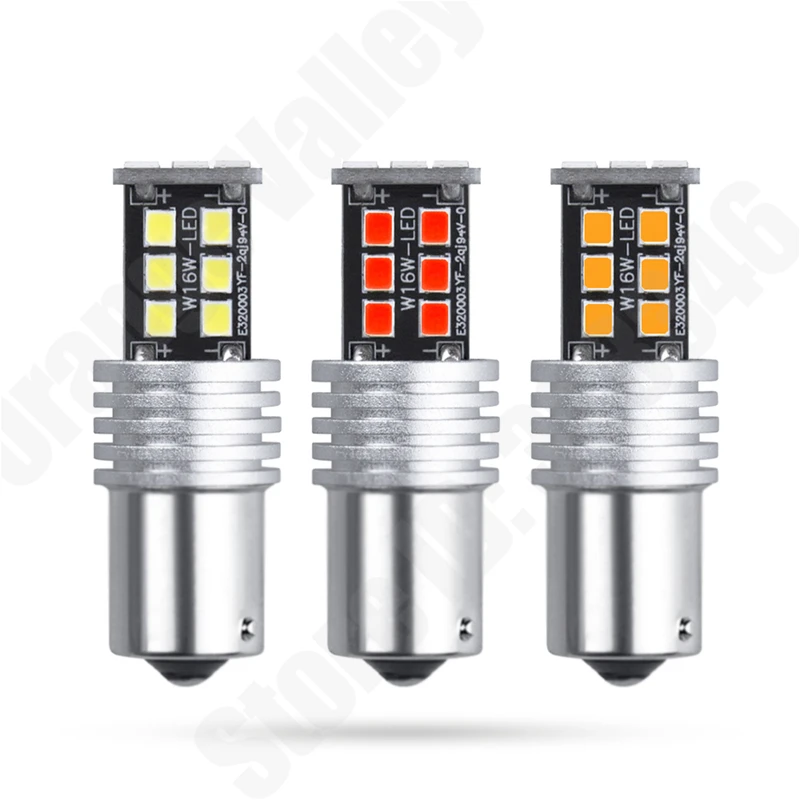 100 шт. 1156 BA15S BAY15D 1157 T20 7440 7443 P21W 15 SMD 3528 Светодиодный автомобильный сигнал поворота