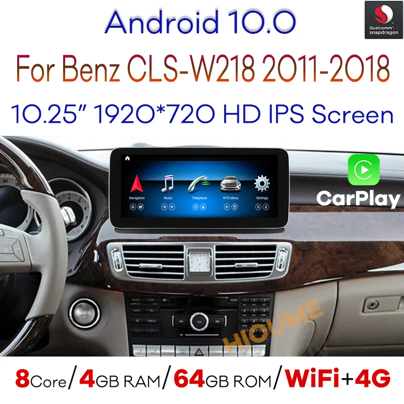 Автомобильный мультимедийный плеер 10 25 дюйма Snapdragon Android 0 GPS для Mercedes Benz CLS Class W218 2011