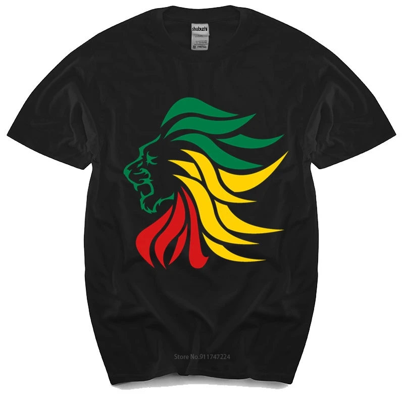 Футболка мужская хлопковая модная брендовая тенниска с надписью Rasta Lion Rastafari Jamaica